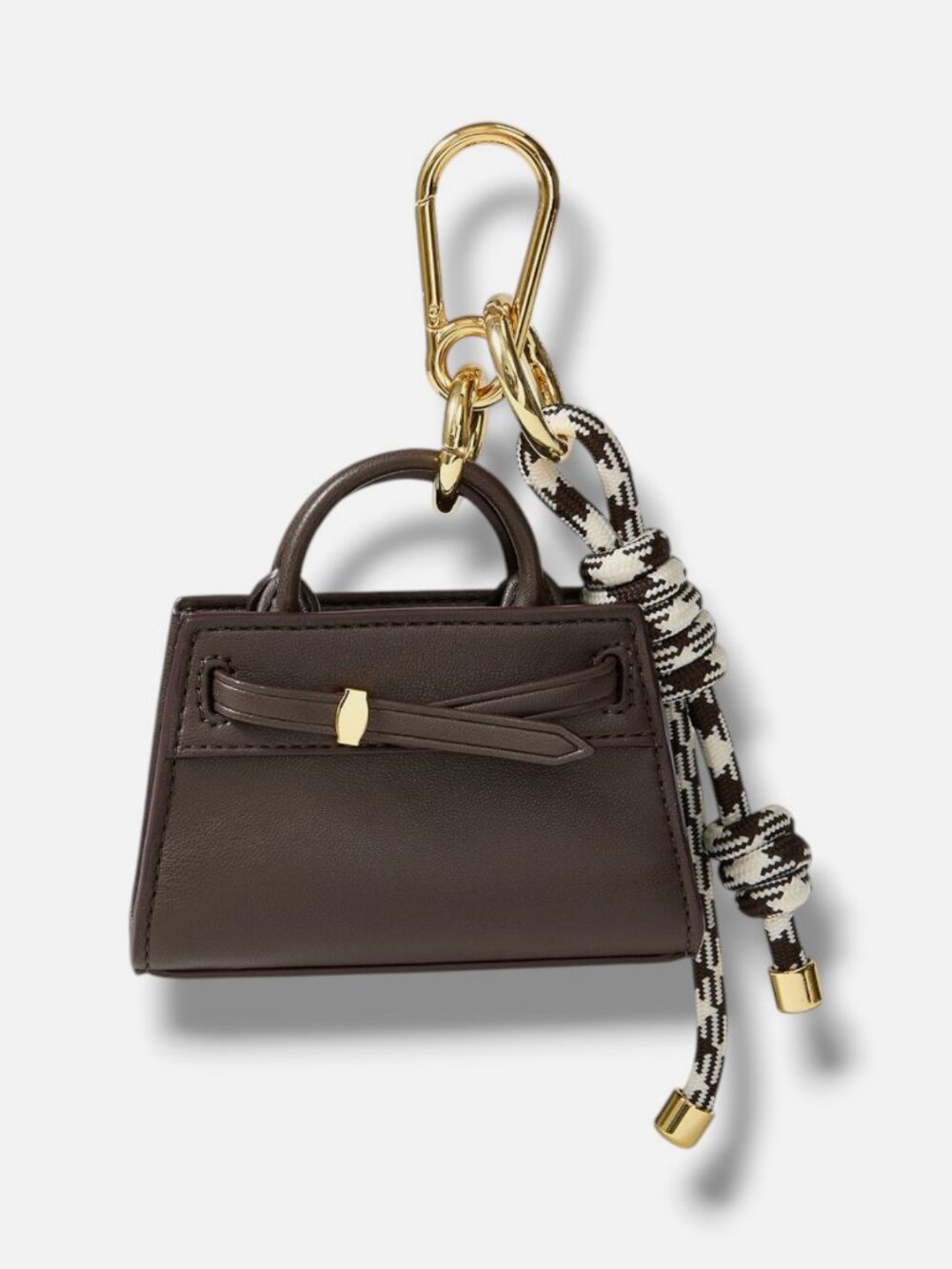 Veronica Beard Women's Brown Leather Mini Dash Bag Charm One Size